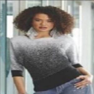 Ombré Metallic Sweater with Keyhole